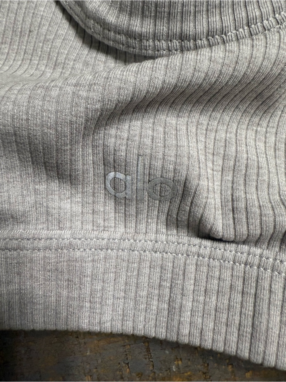 ALO Yoga Wellness Bra in Ribbed Heather Grey - Picture 6 of 9